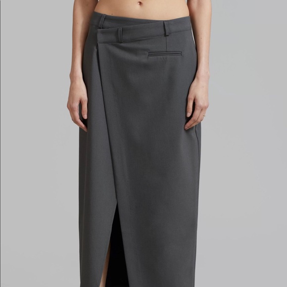 NWT The Frankie Shop Annabel Wrap Grey Skirt - Picture 9 of 10